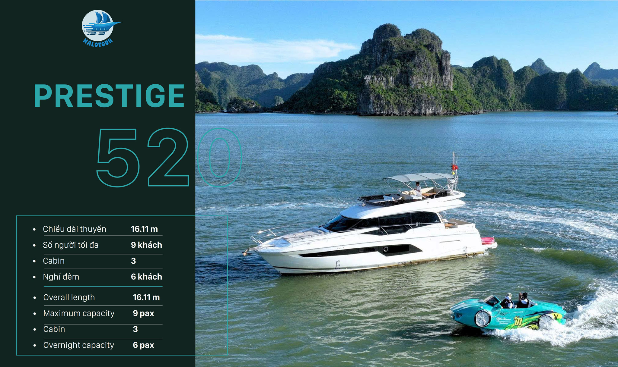 Thông số kỹ thuật du thuyền cá nhân cao cấp Prestige 520