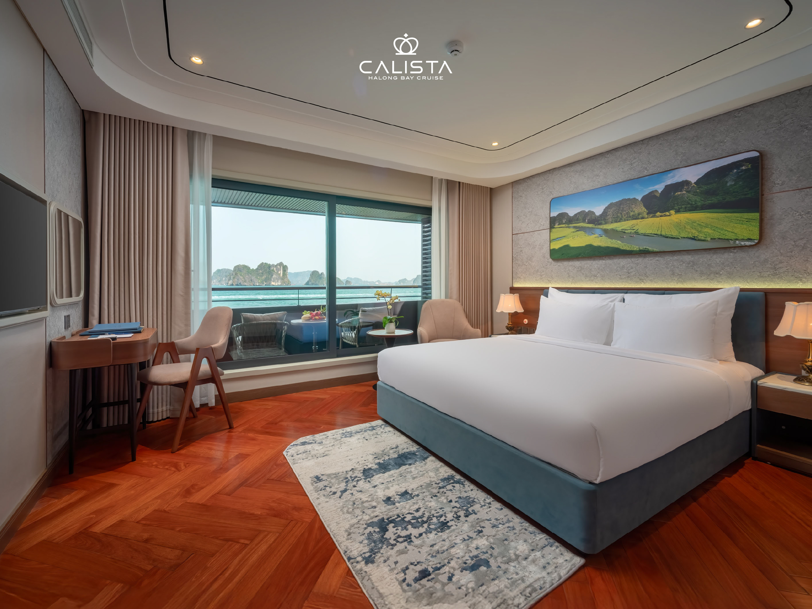 Phòng Calista Ocean • Số lượng phòng: 3 phòng | Diện tích: 30m2 • Vị trí: Tầng 1 và tầng 3 với ban công riêng