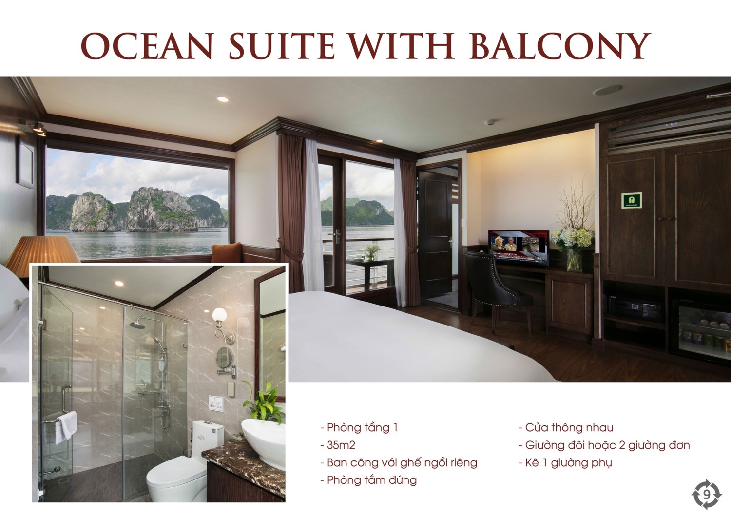 Du thuyền Mon Cheri cruise 5 sao vịnh Lan Hạ 5 phòng ocean suite