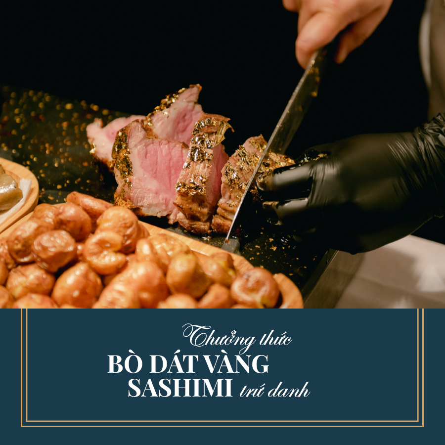 Du thuyền Ambassador Day cruise 6* vịnh Hạ Long 6 Sashimi và bò dát vàng là 2 món đặc trưng nổi tiếng nhất trên du thuyền Ambassador II