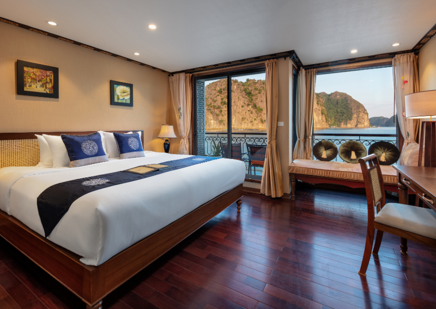 Du thuyền Indochine Cruise 5 sao vịnh Lan Hạ 12 Hạng Indochine Cruise Junior Suite