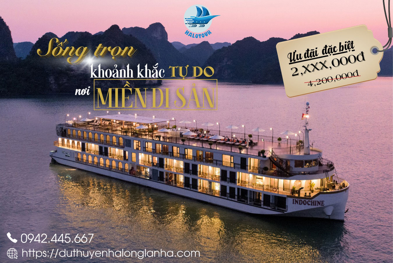 Du thuyền Indochine Cruise 5 sao vịnh Lan Hạ 7 Ưu đãi lớn khi đặt du thuyền với duthuyenhalonglanha.com của Halotour