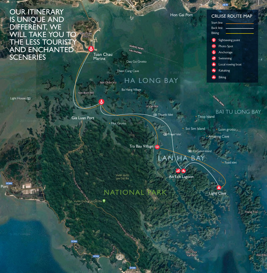 Lịch trình du thuyền Jade Sails day cruise