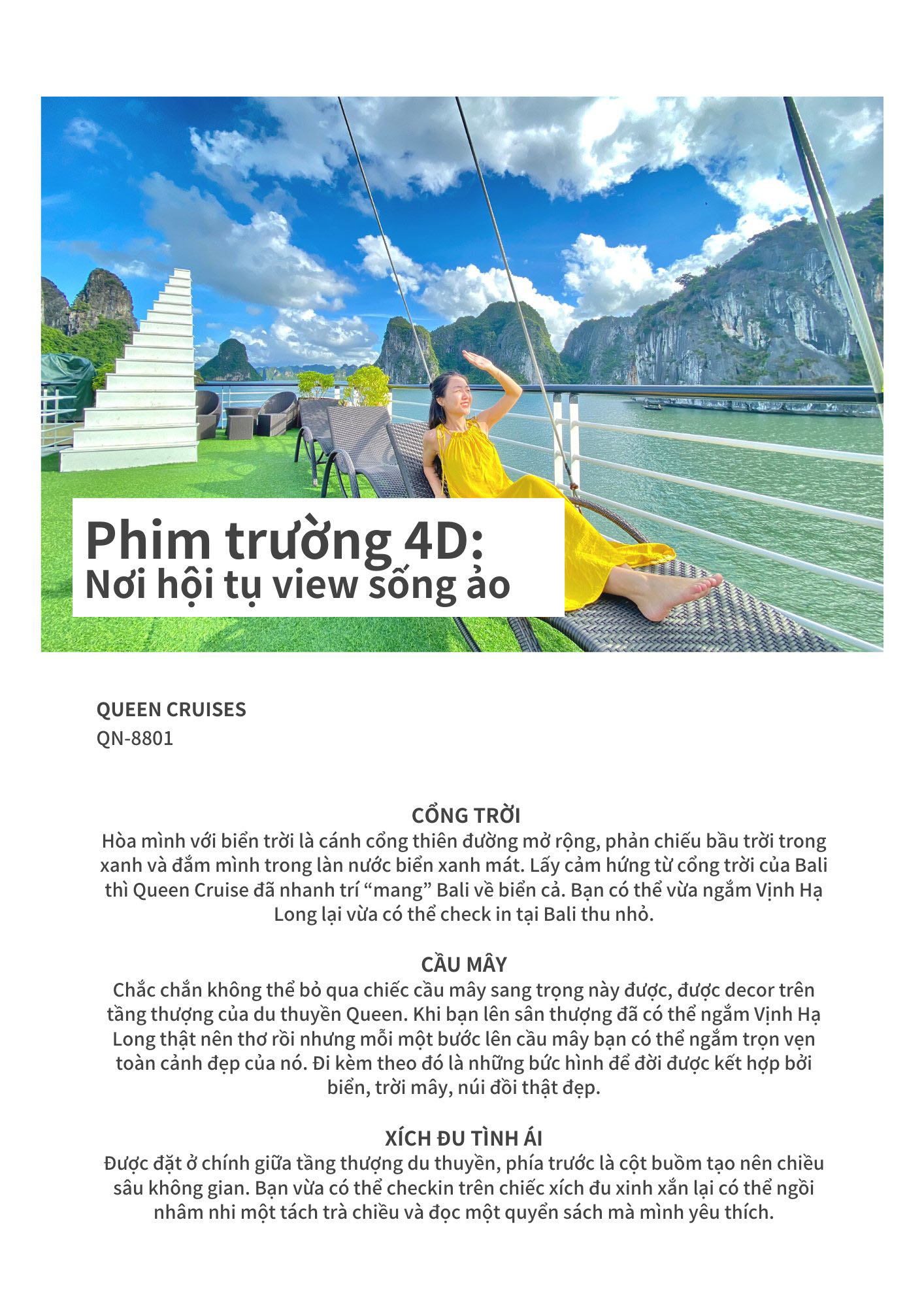 Du thuyền Queen cruise tham quan Hạ Long 1 ngày 7 Phim trường 4D sống ảo đầu tiên trên vịnh Hạ Long