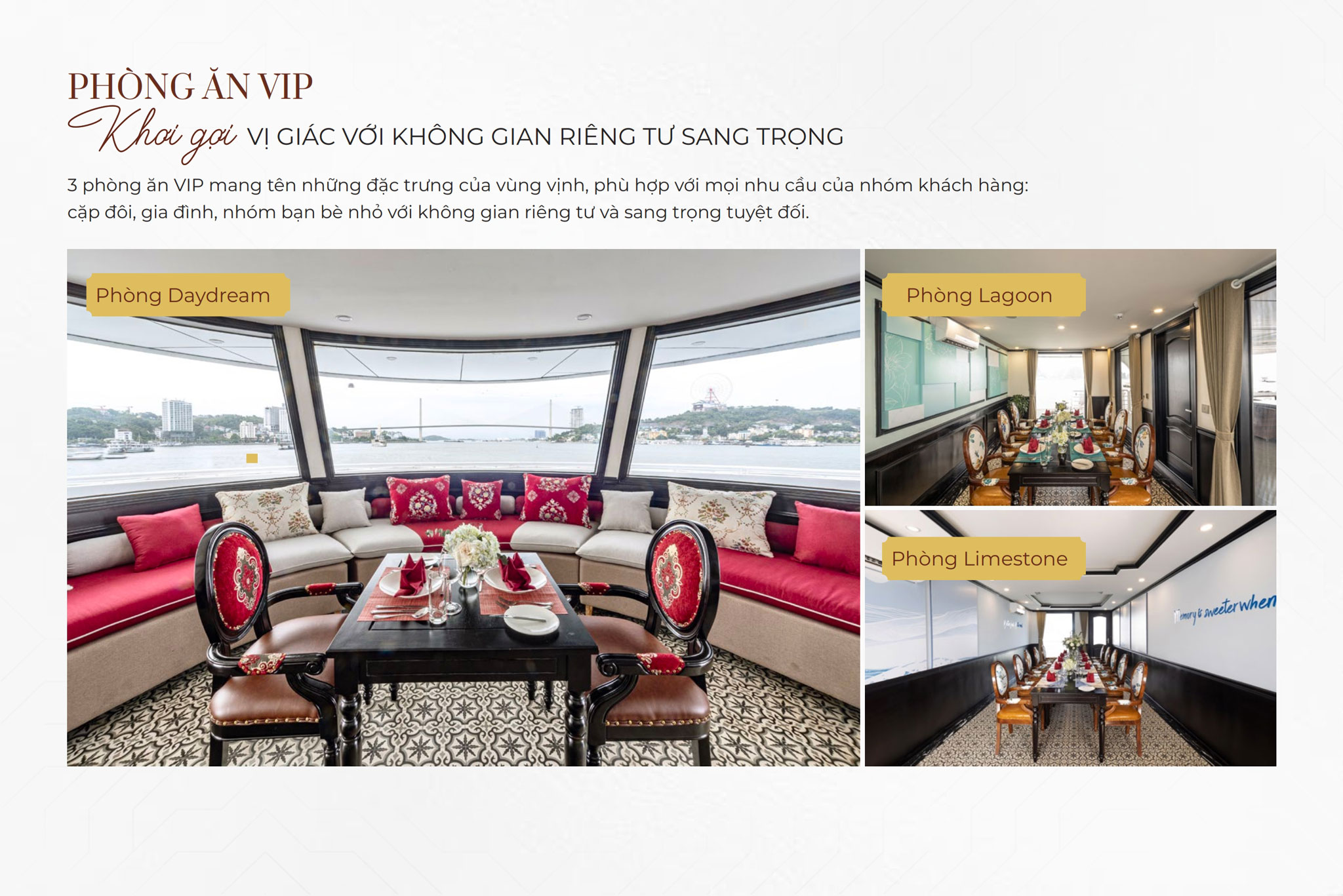 Du thuyền Sea Octopus day cruise thăm Vịnh 7h 9 Các phòng ăn vip trên du thuyền nhà hàng Sea Octopus