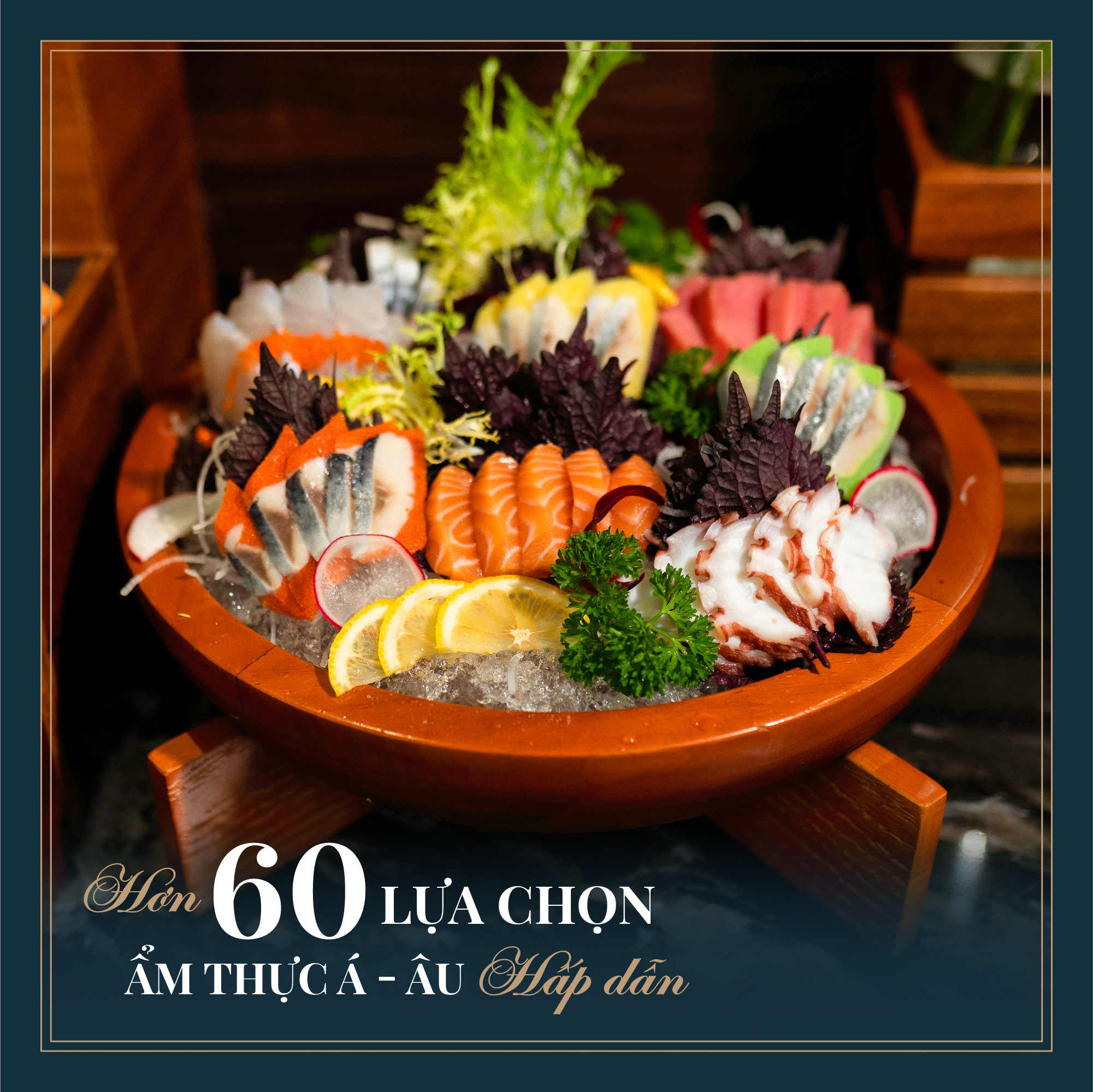 Du thuyền Ambassador Day cruise 6* vịnh Hạ Long 5 Buffet Quốc tế với hơn 60 món Á Âu trên du thuyền Ambassador day cruise 2