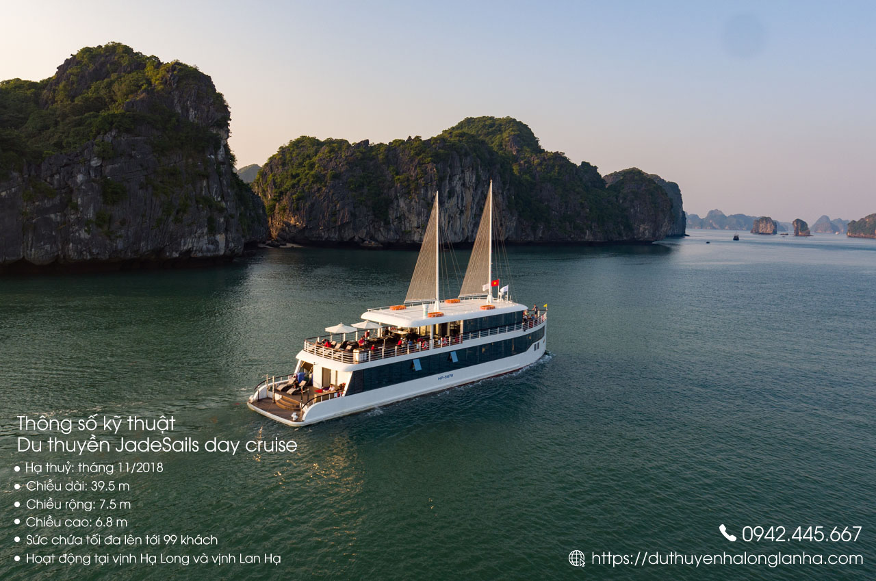 Thông số kỹ thuật du thuyền 5 sao Jade Sails day cruise vịnh Hạ Long Lan Hạ