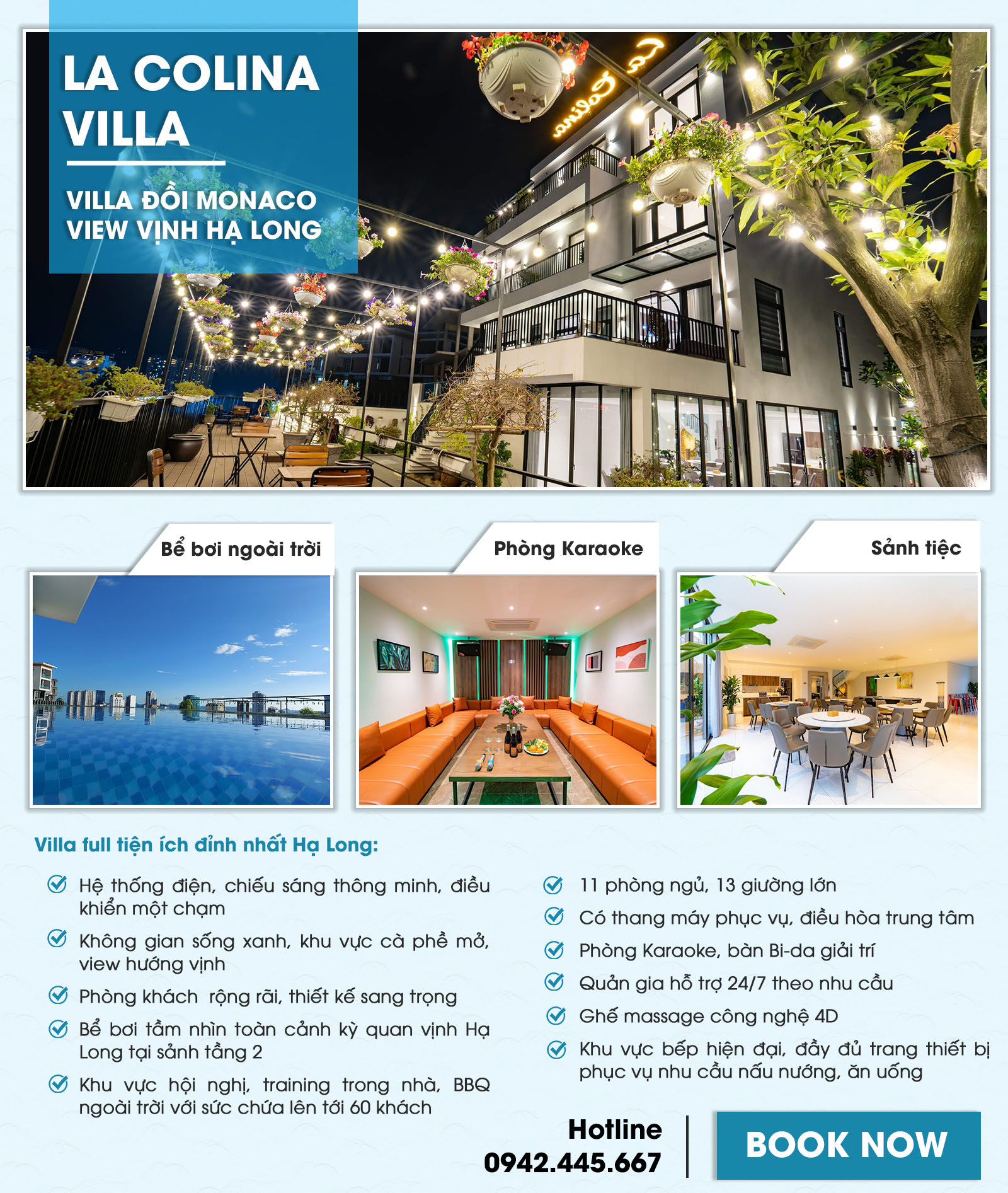 La Colina Villa Hạ Long 11 ngủ bể bơi riêng 5 Thông tin chi tiết La Colina VIlla Monaco 11 ngủ