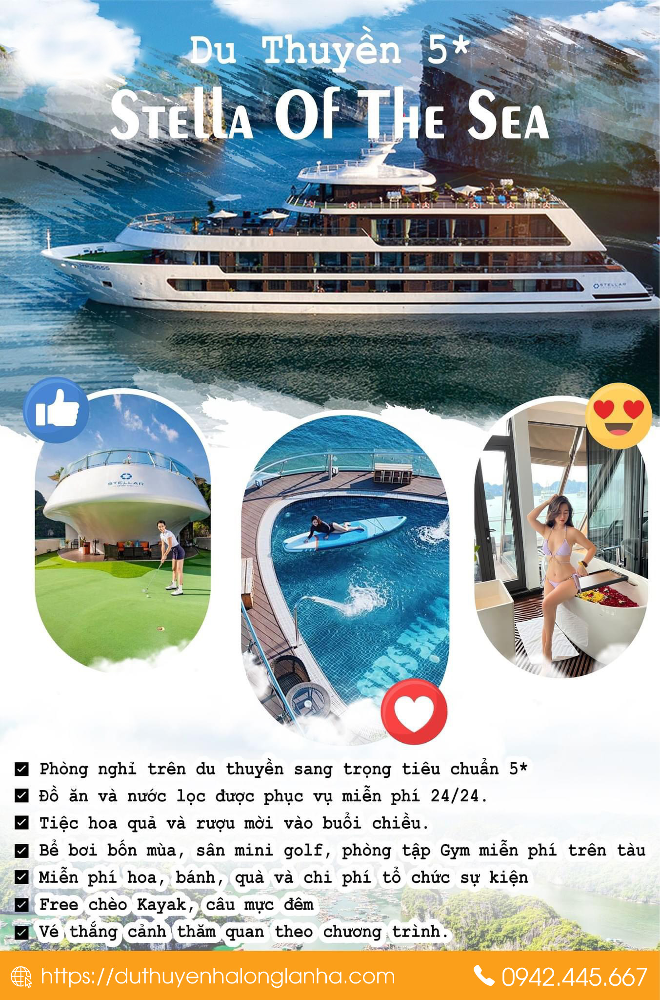 Du thuyền Stellar of the Seas chuẩn 5 sao 10 đặt voucher Stellar of the Seas giá rẻ qua duthuyenhalonglanha.com