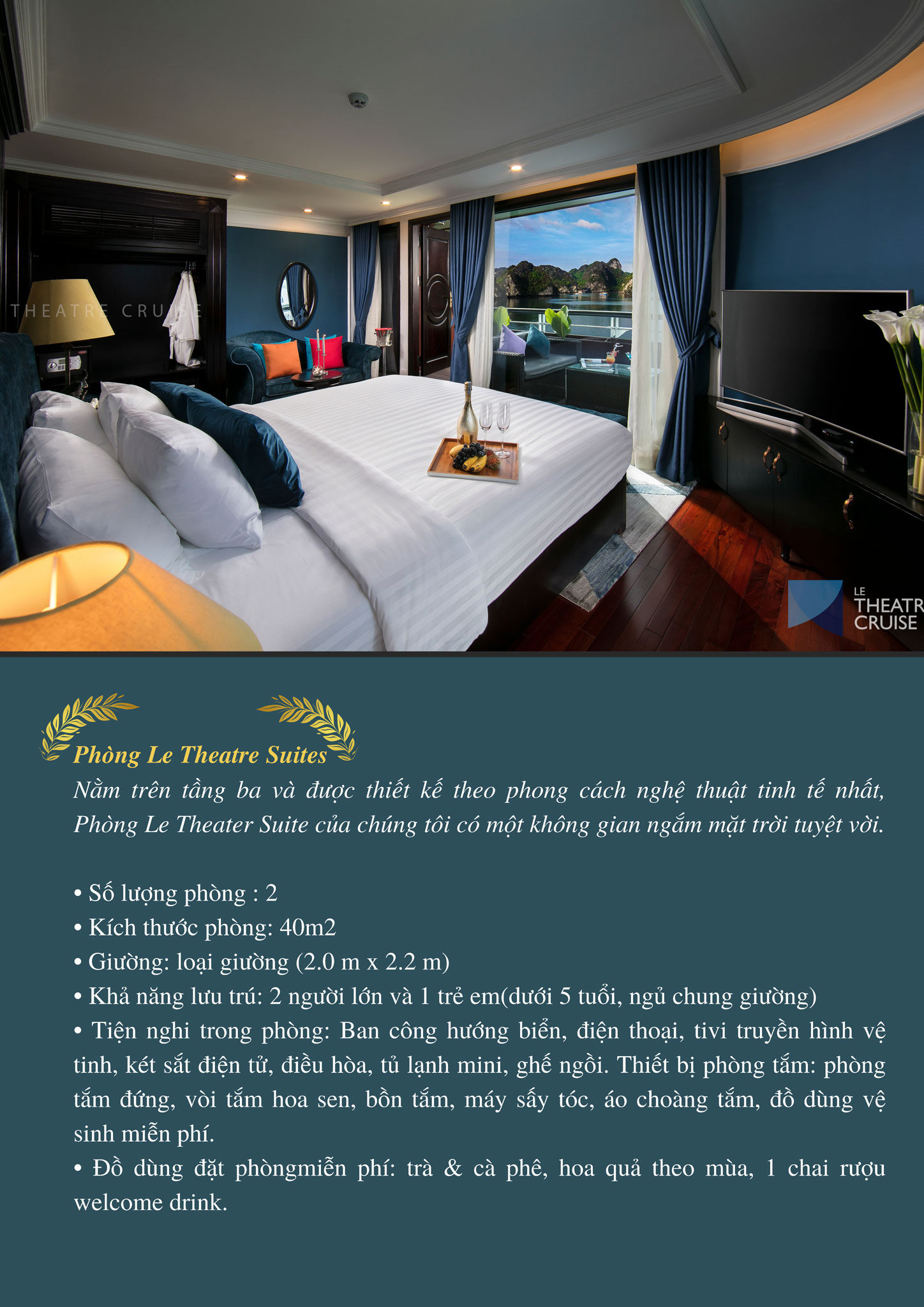 Du thuyền Le Theatre cruise 5 sao Lan Hạ 11 Hạng Le Theatre Suite du thuyền Le Theatre cruise