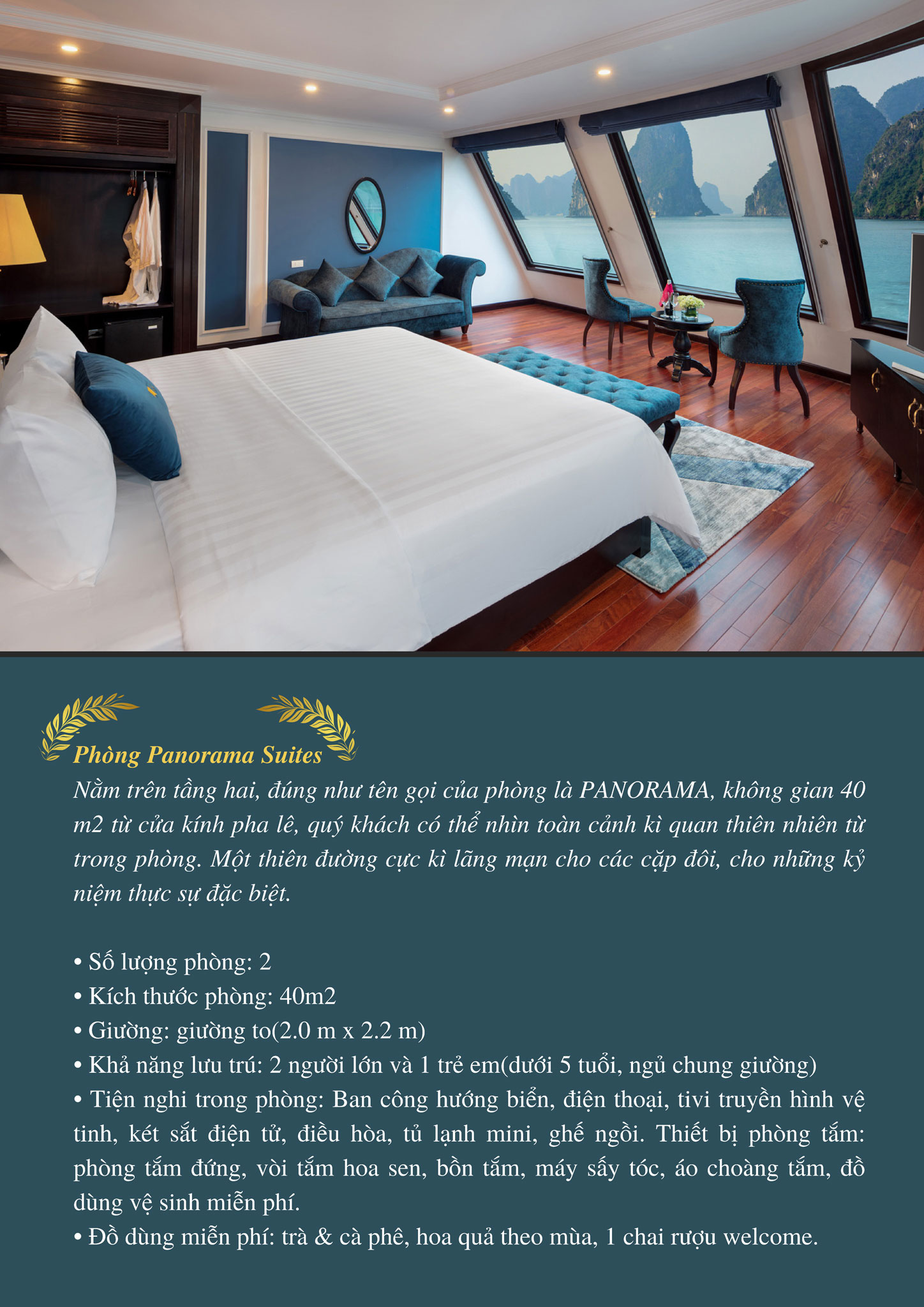 Du thuyền Le Theatre cruise 5 sao Lan Hạ 12 Panorama Suites