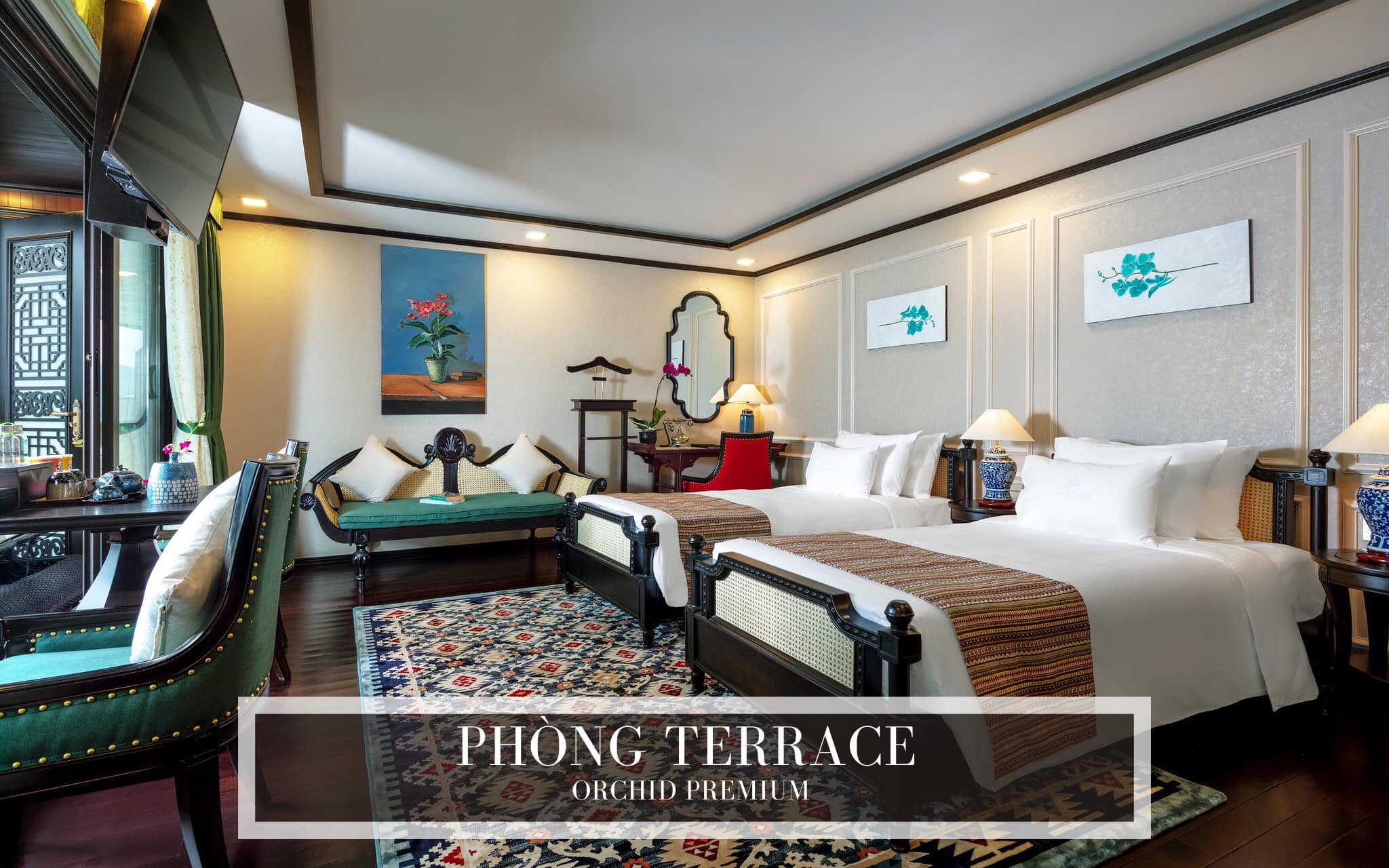 Phòng Terrace: 48m2, thoả thích thư giãn tại ban công và bồn tắm nhìn ra Vịnh