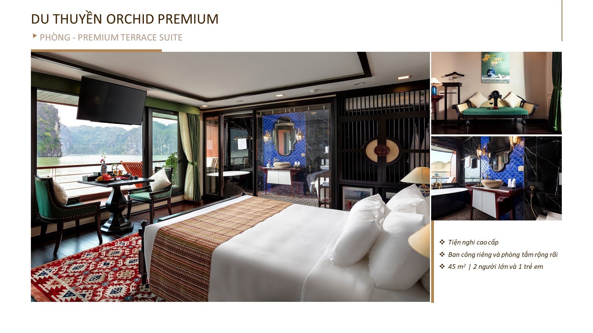 Hạng phòng Premium Terrace Suite du thuyền 5 sao 5 phòng du nhất