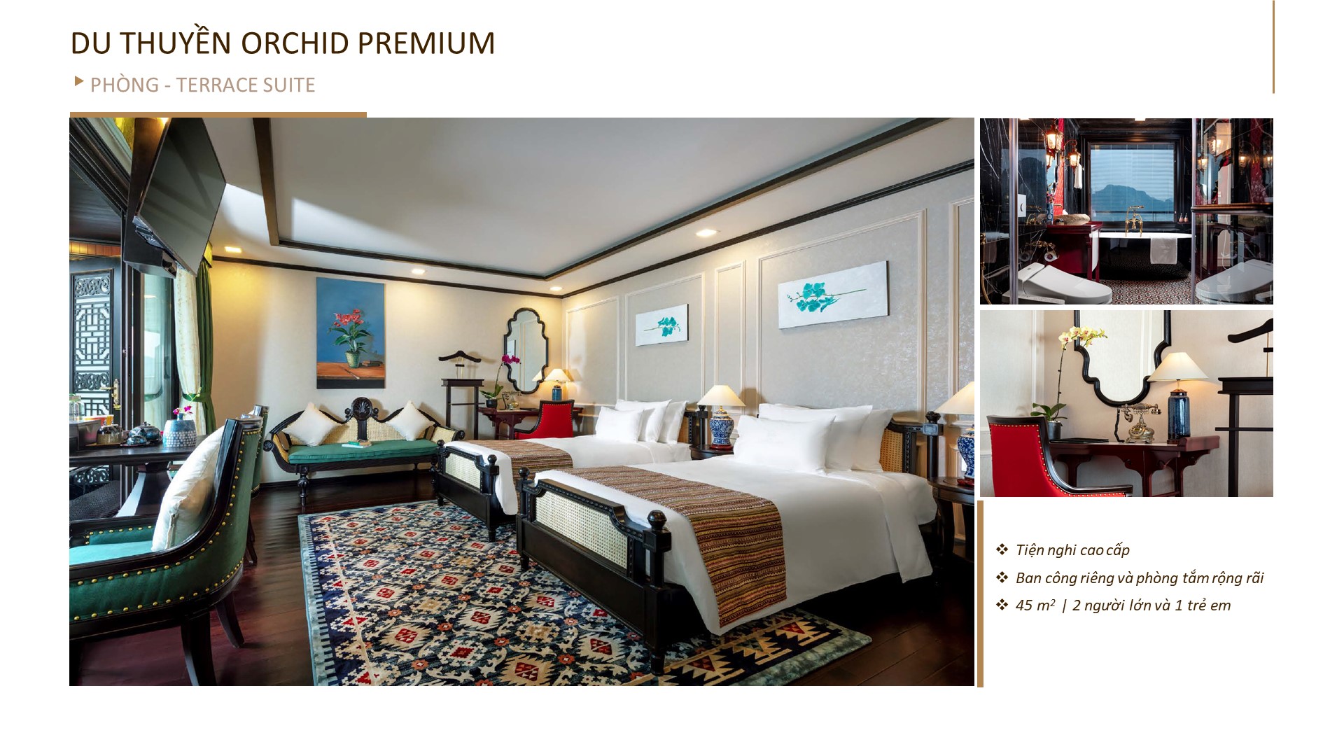 Hạng phòng Terrace Suite du thuyền 5 sao 5 phòng du nhất