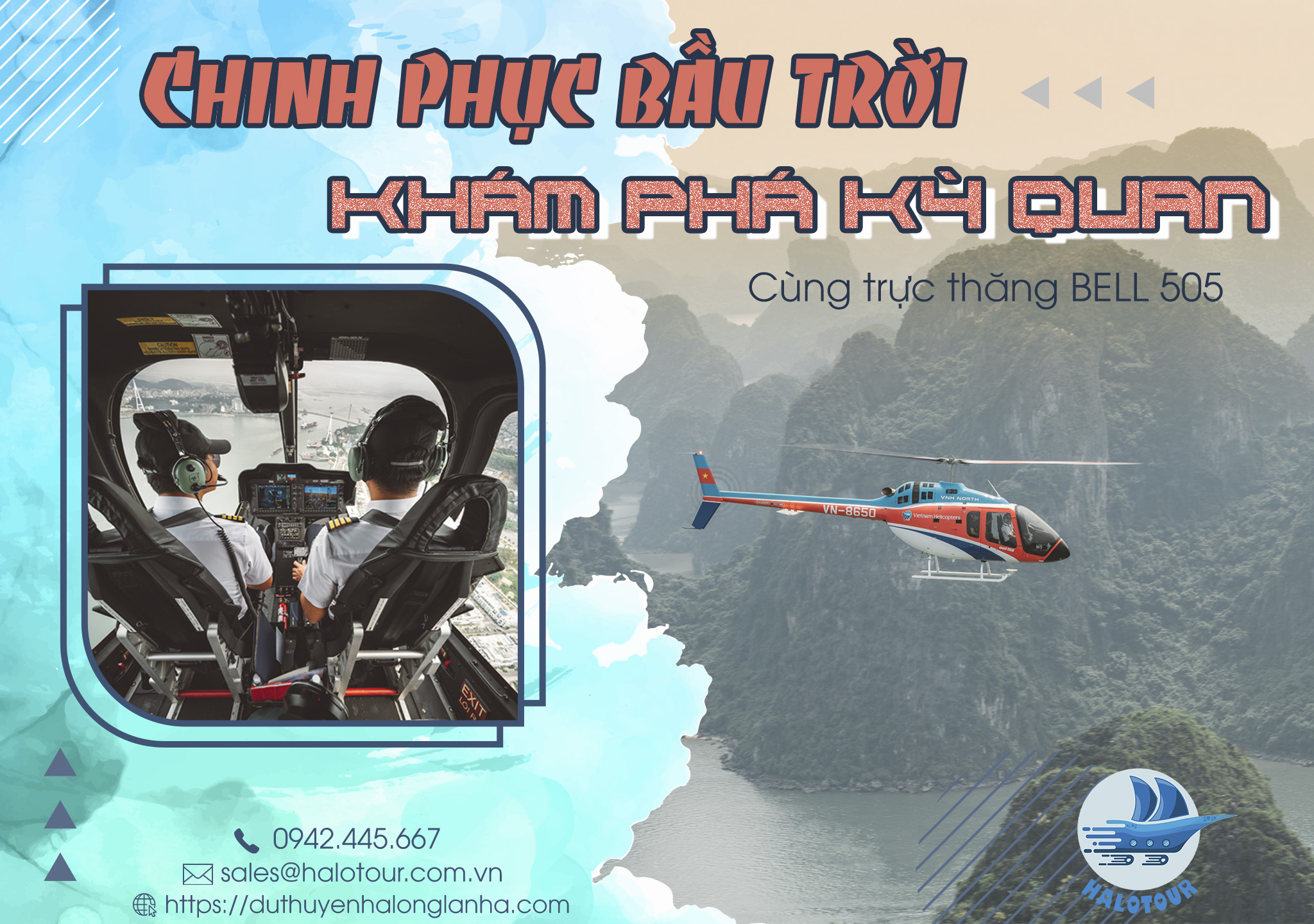 Trực thăng bay ngắm cảnh vịnh Hạ Long từ A đến Z