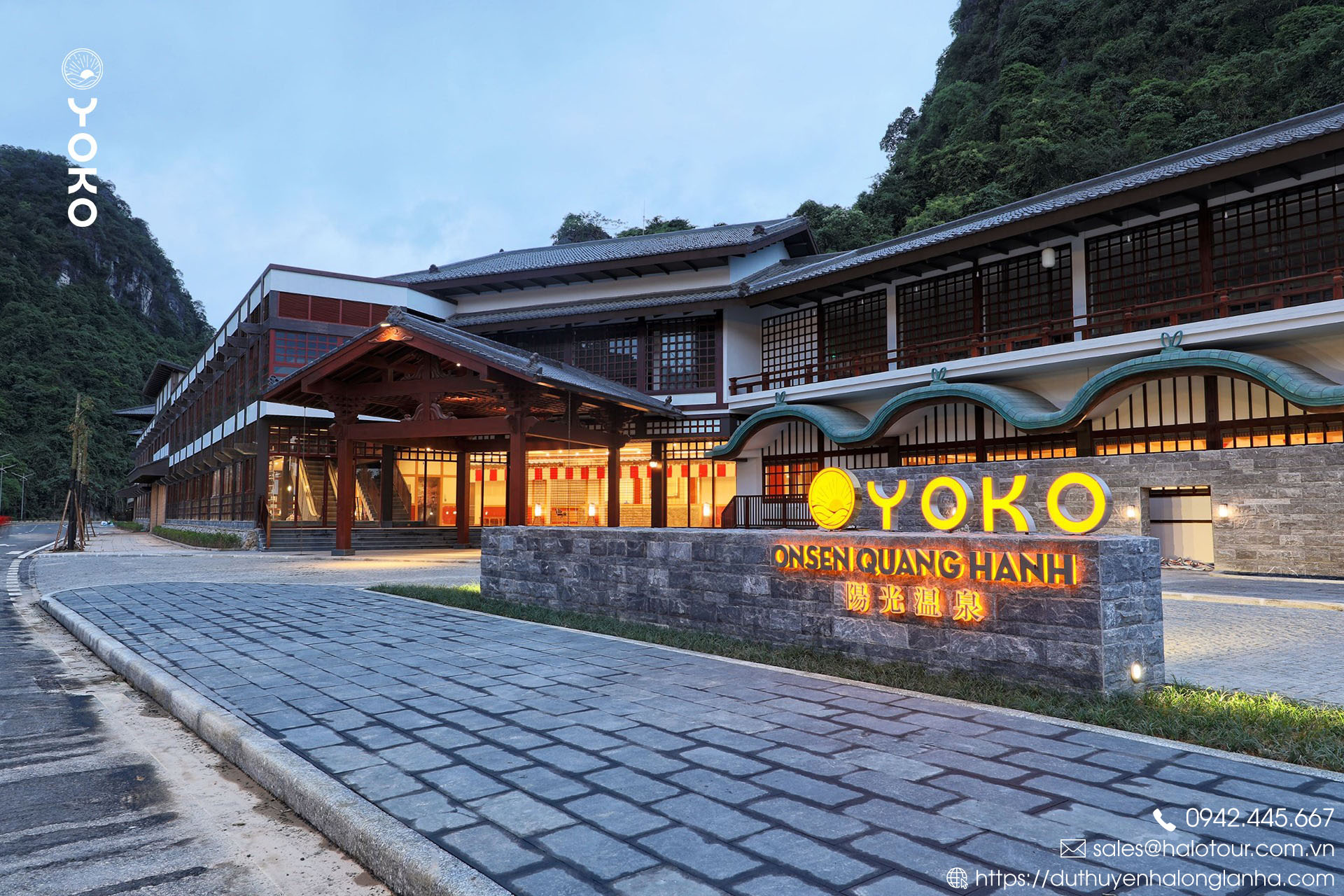 Tắm khoáng Onsen Quảng Ninh tất tần tật 7 Cổng bên ngoài Yoko Onsen Quang Hanh được thiết kế đơn giản nhưng vẫn đậm chất tinh tế phong cách Nhật Bản