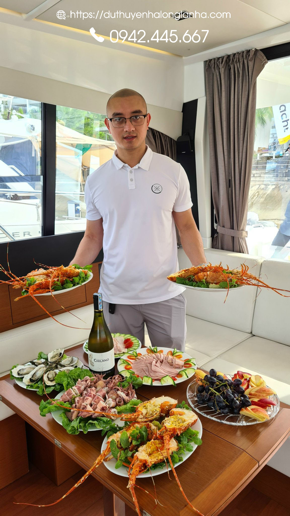 Du thuyền cá nhân hạng sang cho thuê tại Hạ Long 46 Hải sản tươi sống cao cấp phục vụ trên du thuyền cao cấp ở vịnh Hạ Long - Lan Hạ