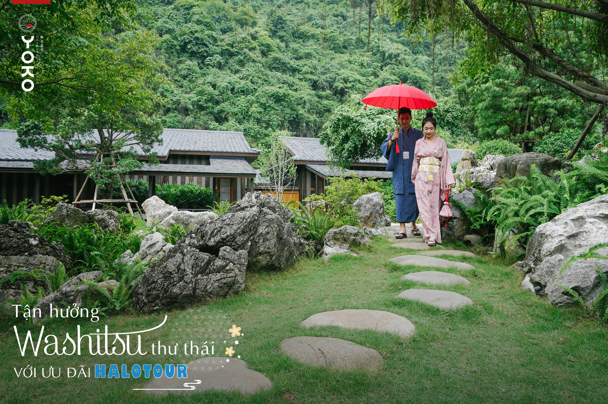 Tắm khoáng Onsen Quảng Ninh tất tần tật 17 Tận hưởng phòng Washisu khu villa tắm khoáng riêng tư Private Yoko Onsen Quảng Ninh với ưu đãi giá từ Halotour
