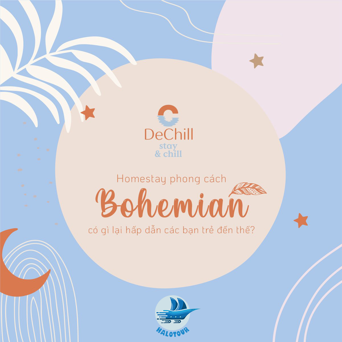 De Chill homestay Tuần Châu có màu sắc rực rỡ tạo nên một phong cách trẻ trung, phóng khoáng