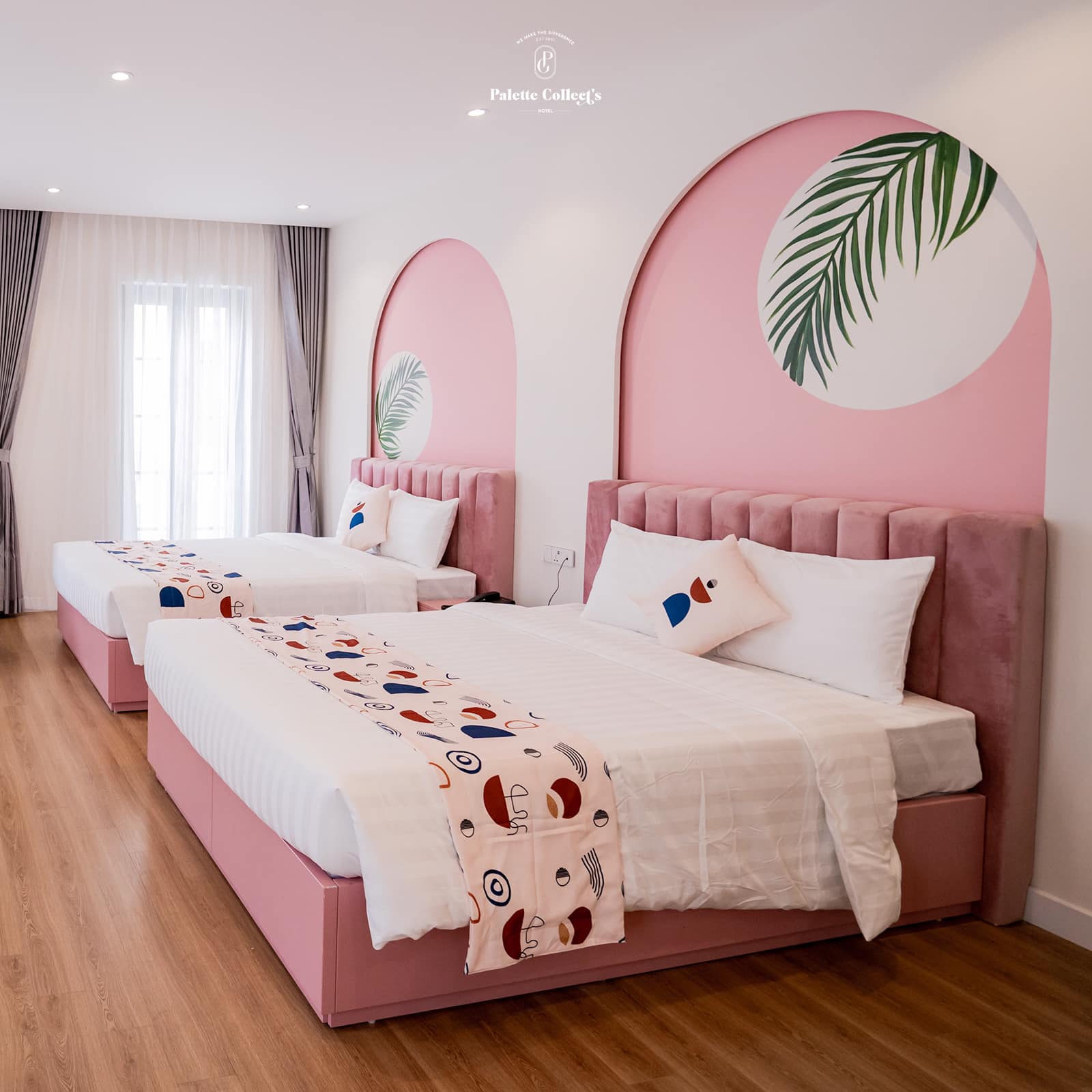 Khách sạn 3* Hạ Long siêu xinh Palette Collect's 16 Phòng Family 201 Rose với 2 giường 1m6 khách sạn 3* Palette Collect's Boutique hotel Hạ Long