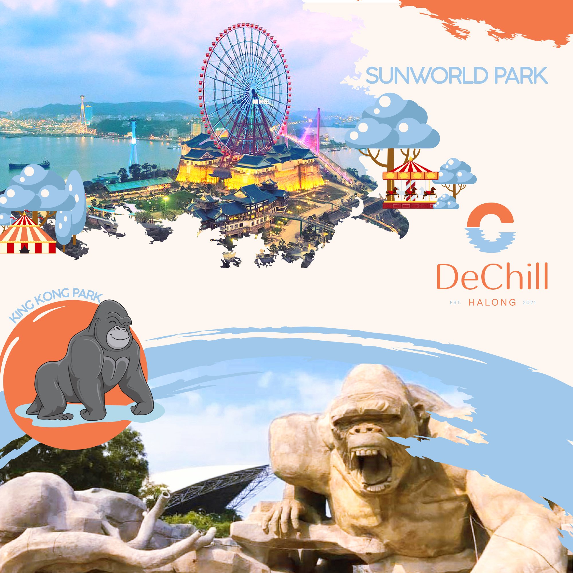 2 công viên hot nhất tại Hạ Long là Sunworld Hạ Long park của Sun Group và công viên King Kong Park của tập đoàn Tuần Châu