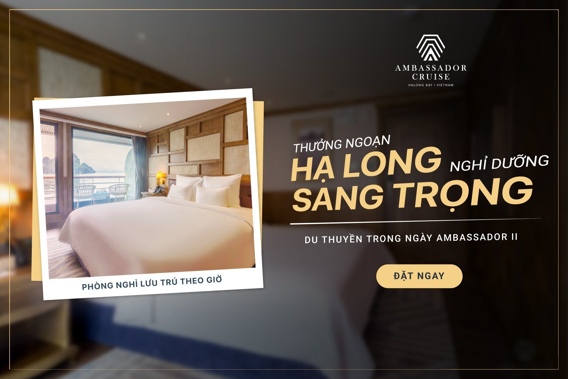 Phòng nghỉ tiêu chuẩn 5 sao trên du thuyền trong ngày Ambassador II vịnh Hạ Long