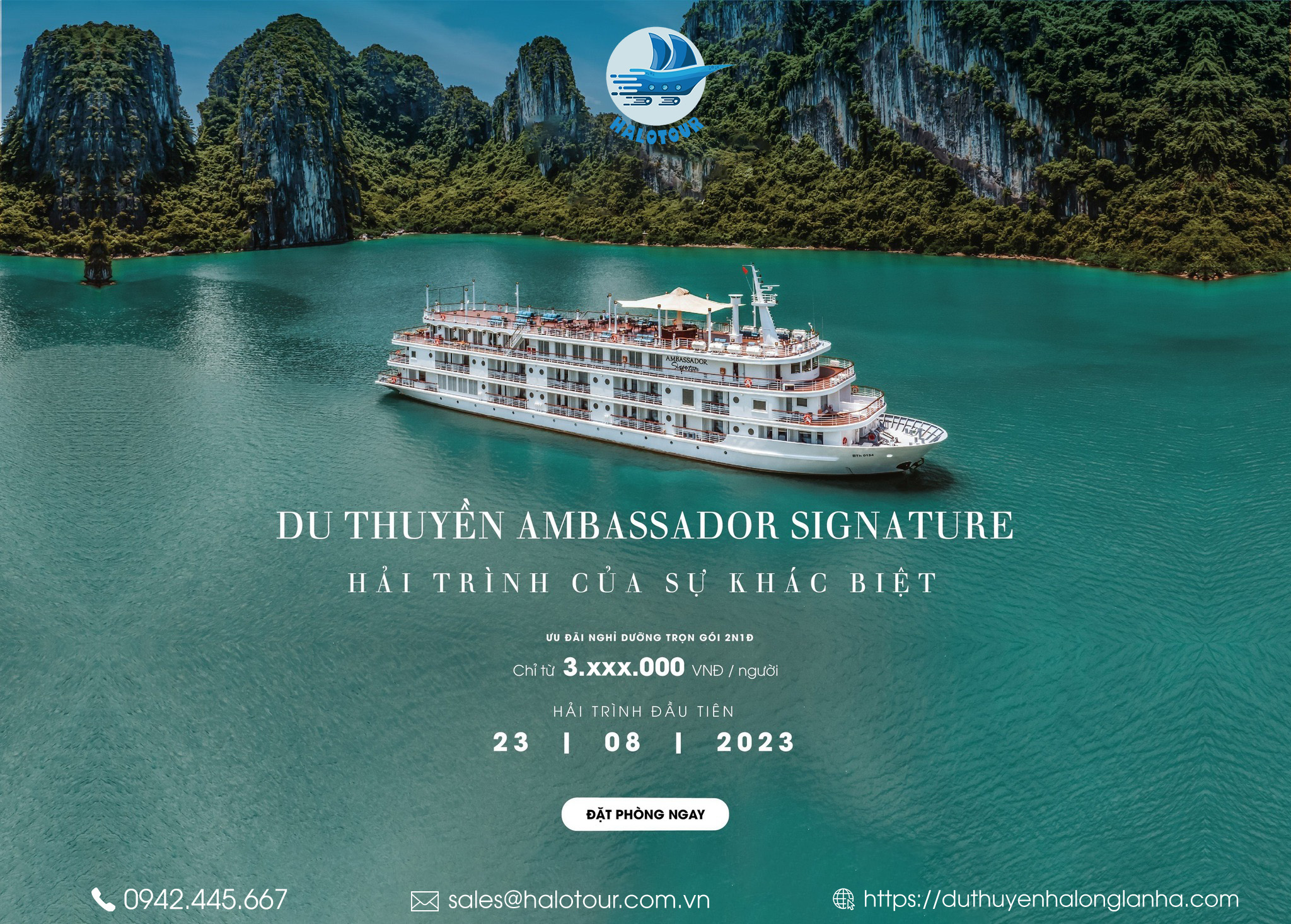 Du thuyền Ambassador Signature 5 sao vịnh Lan Hạ 10 Đặt phòng du thuyền Ambassador Signature giá ưu đãi với voucher của Công ty TNHH Dịch vụ và Thương mại Halotour khi đặt qua website Duthuyenhalonglanha.com