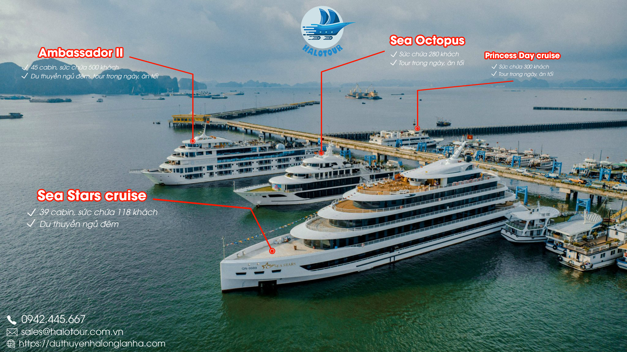 Du thuyền Sea Stars cruise là 1 trong những du thuyền 5* có kích thước lớn nhất trên vịnh Hạ Long - Lan Hạ