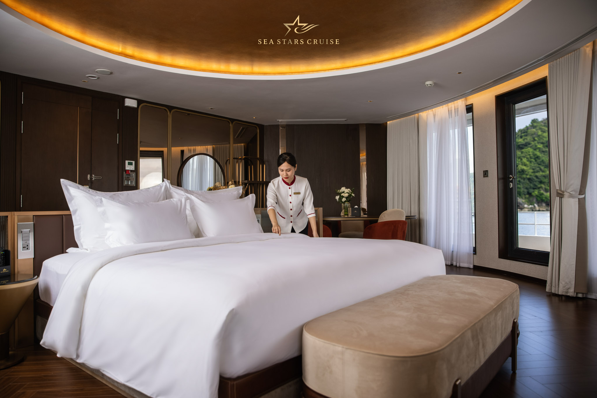 Cận cảnh phòng Tổng thống President suite 2 ngủ trên Du thuyền Sea Stars cruise