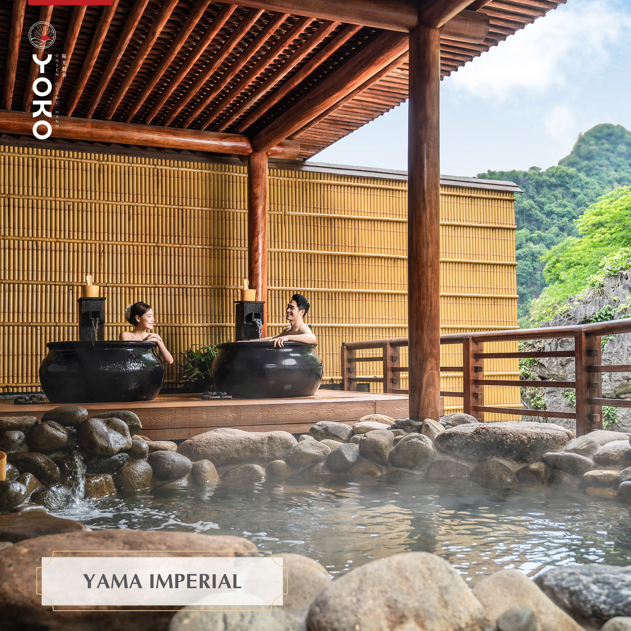 Tắm khoáng Onsen Quảng Ninh tất tần tật 27 Duy nhất 1 căn villa Yama Imperial tại Yoko Onsen Quang Hanh, Quảng Ninh bao gồm 5 phòng ngủ diện tích 1200m2 có tới 7 Bể tắm khoáng