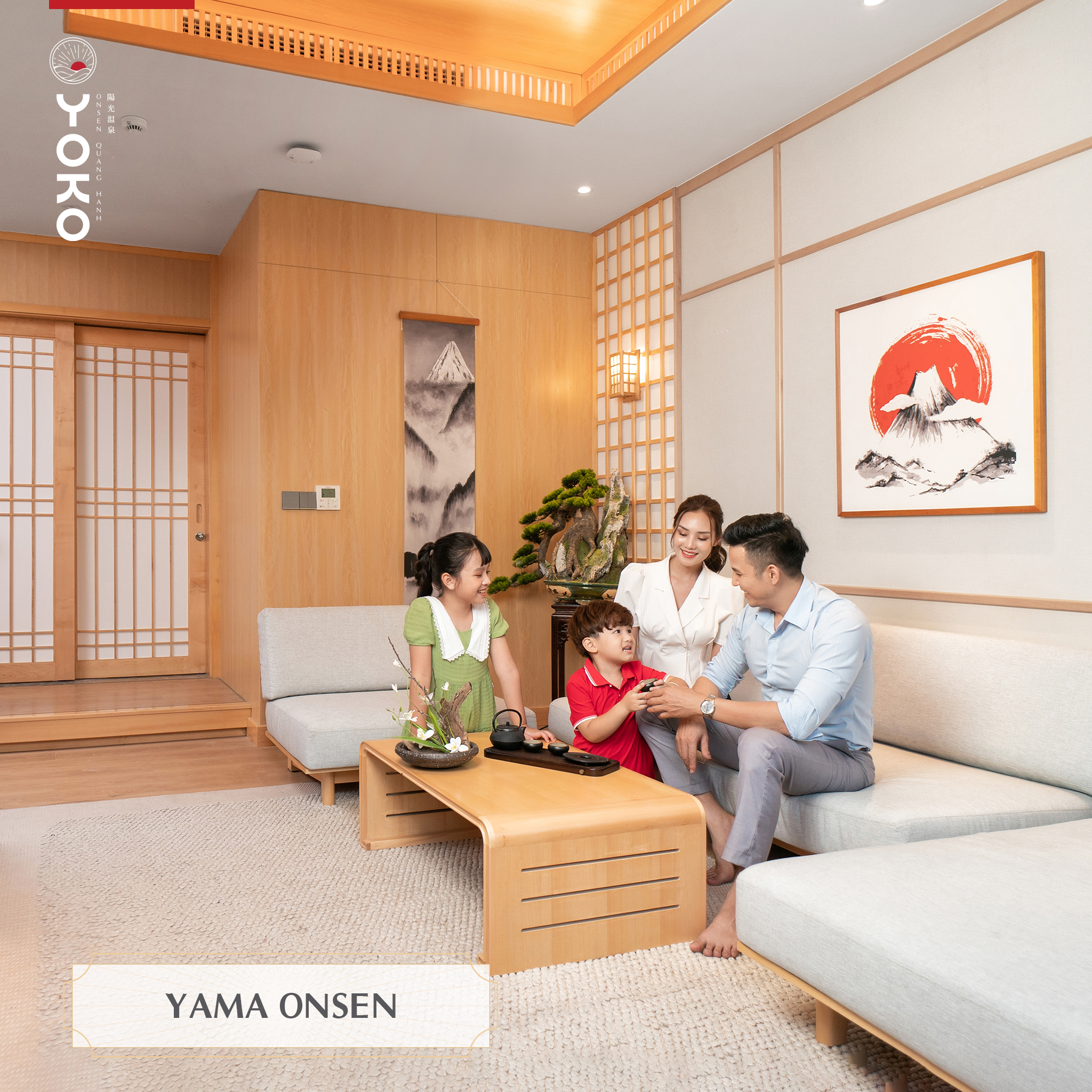 Tắm khoáng Onsen Quảng Ninh tất tần tật 24 Hạng villa Yama Onsen tại Yoko Onsen Quang Hanh, Quảng Ninh bao gồm 3 phòng ngủ diện tích từ 145-150m2 có Bể tắm khoáng và phòng xông hơi riêng