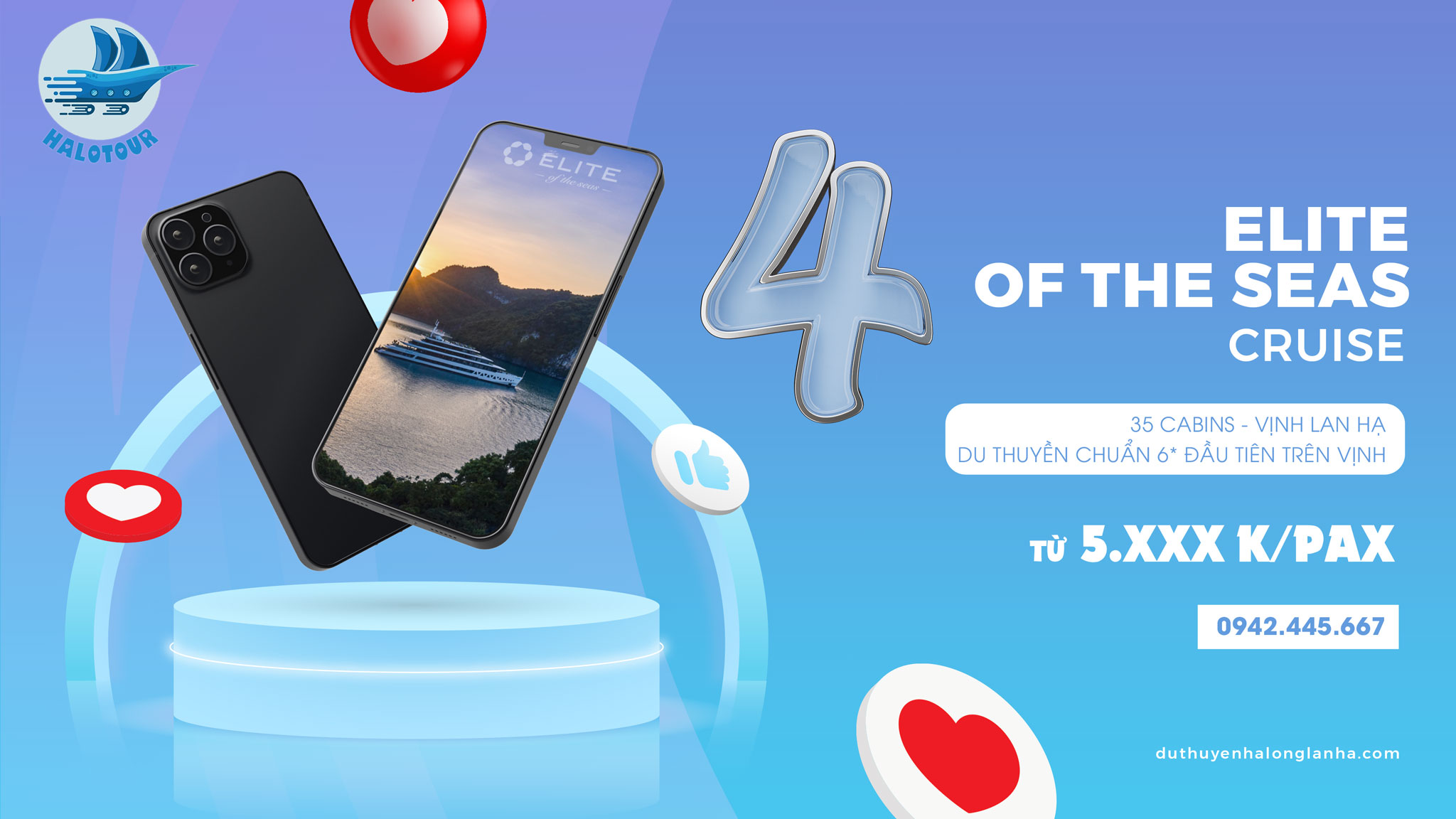 Top 5 du thuyền ngủ đêm 6 sao đẳng cấp nhất 12 Elite of the Seas là 1 trong những du thuyền ngủ đêm 6 sao tốt nhất vịnh Hạ Long và vịnh Lan Hạ với 35 phòng tiện nghi, hiện đại