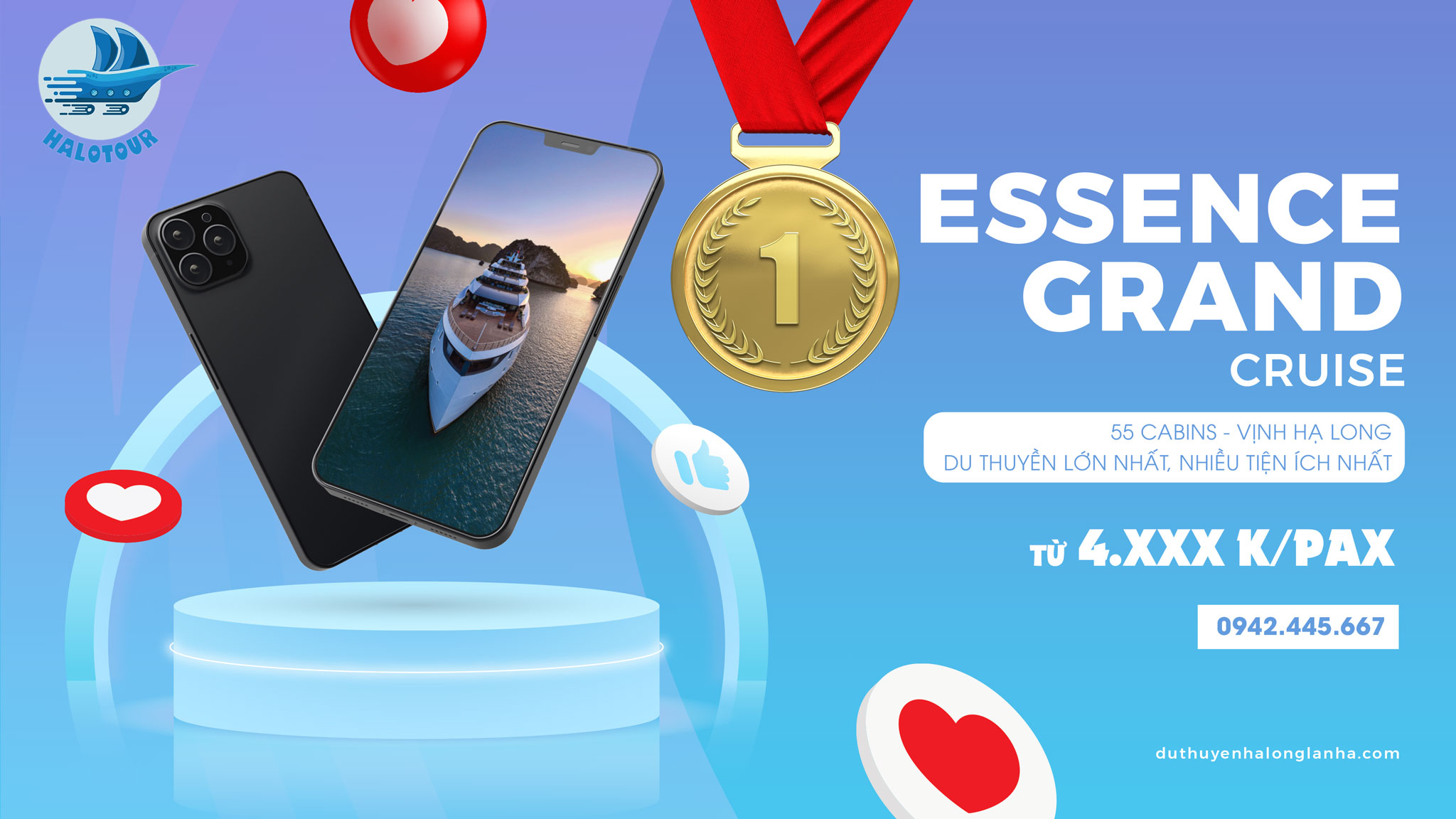 Top 5 du thuyền ngủ đêm 6 sao đẳng cấp nhất 9 Du thuyền Essence Grand cruise là du thuyền ngủ đêm 6 sao lớn nhất và nhiều tiện ích nhất trên vịnh Hạ Long