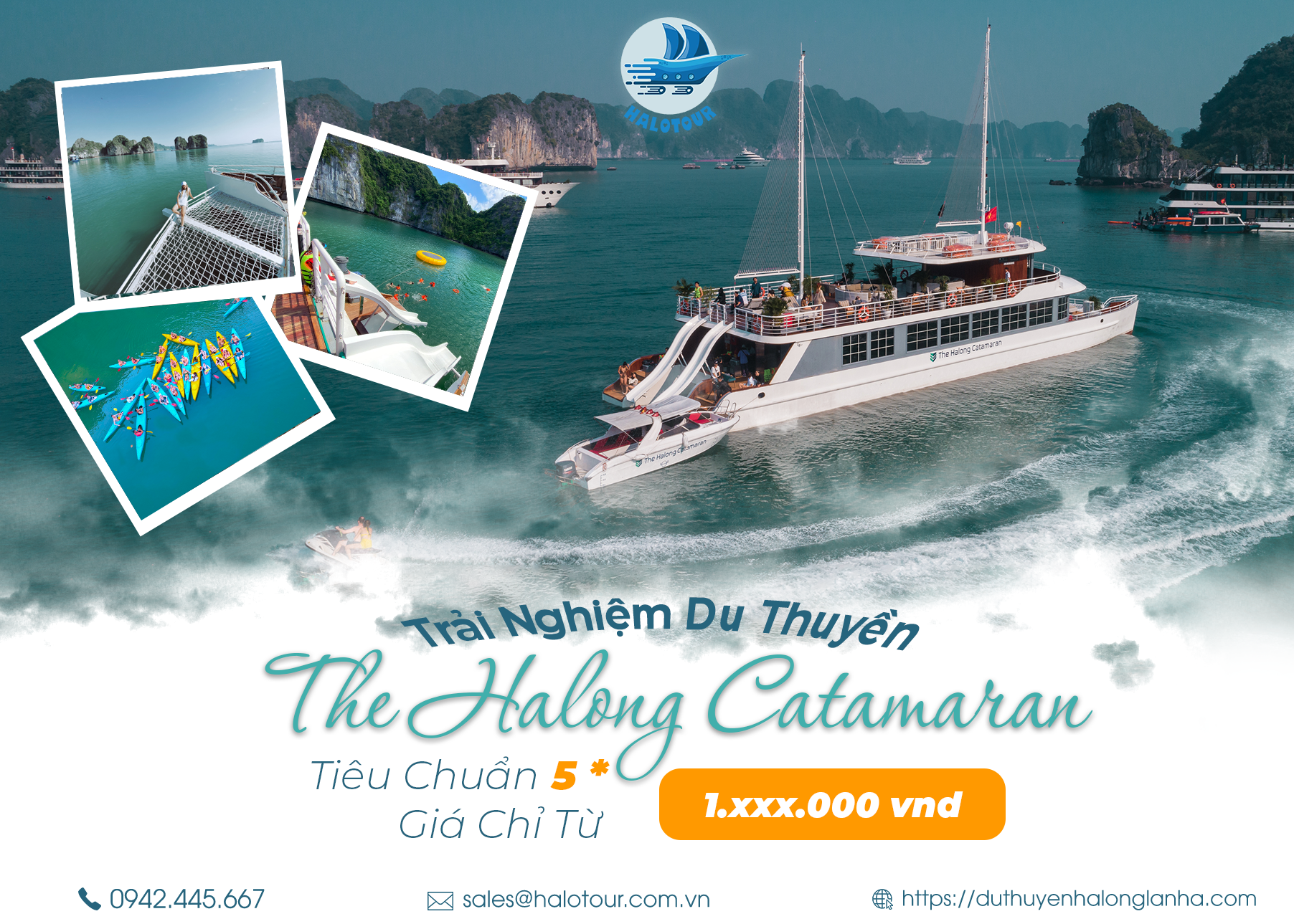 Voucher du thuyền 5* The Hạ Long Catamaran vịnh Lan Hạ giá rẻ của Halotour