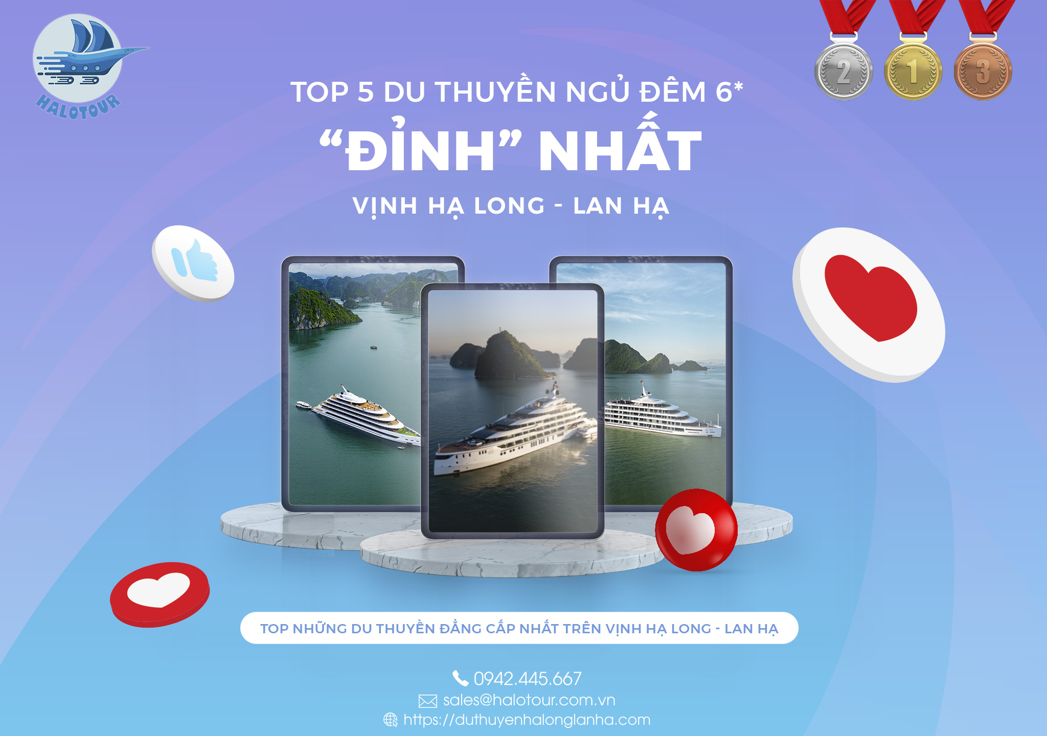 Top 5 du thuyền ngủ đêm 6 sao đẳng cấp nhất